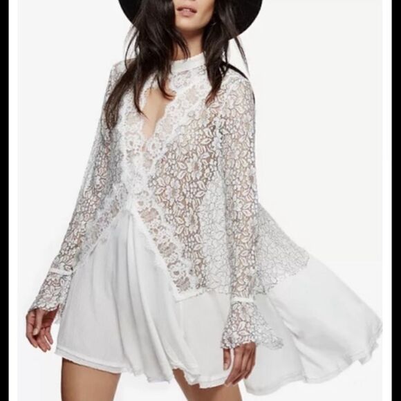 Free people lace long sleeve dress - Picture 1 of 16